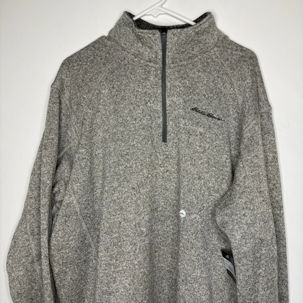 NEW Eddie Bauer Radiator Fleece‎ Mens Size 2XL Grey 1/4 Zip Sweater Pullover